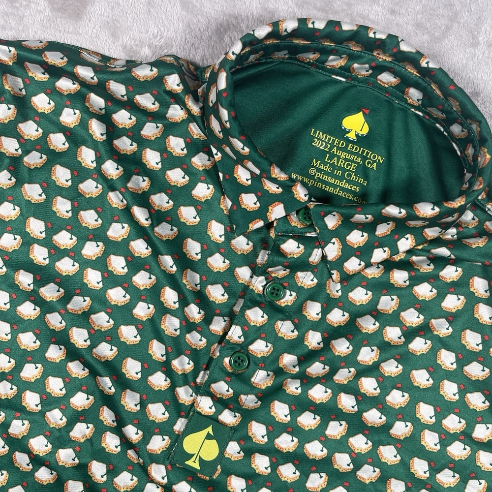 Pins & Aces 2022 Augusta Limited Edition Pimento Cheese Golf Polo‎ Shirt Men’s L
